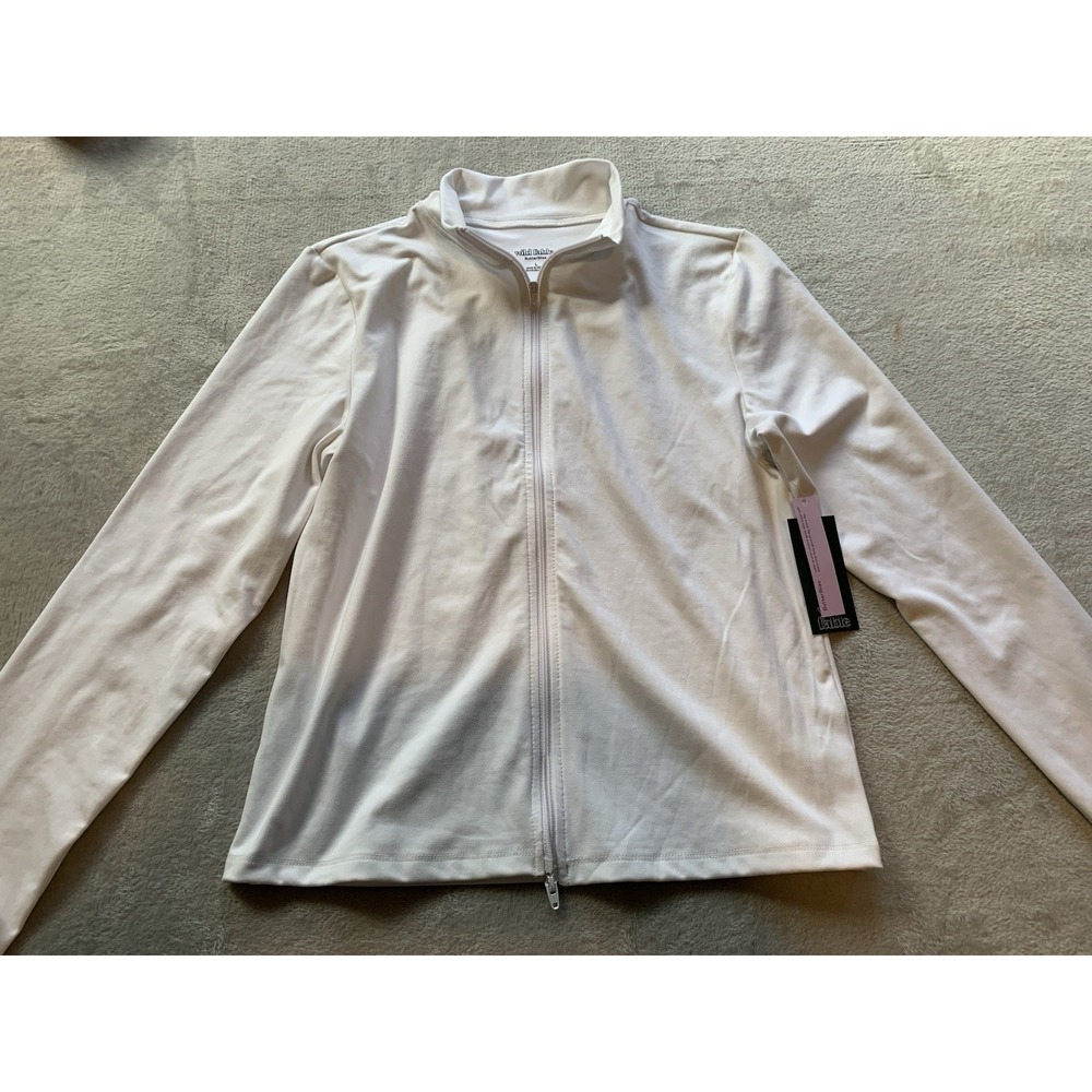 Wild Fable Womens Large White Butter Bliss Double Zip Fashion Jacket Size L NWT